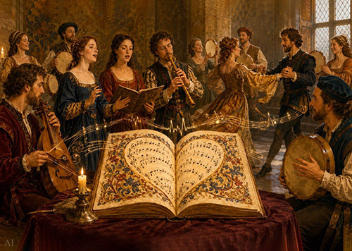 Workshops 27. Etappe fuer Alte Musik und Historischen Tanz: Herzschlag, Bordun, Vokalmusik, Instrumentalmusik, Tanzmusik, musica per il cuore, music for the heart, Passamezzo, Romanesca, Chaconne, Folia. Musik und Tänze Vom Mittelalter &uuml;ber Renaissance bis Barock